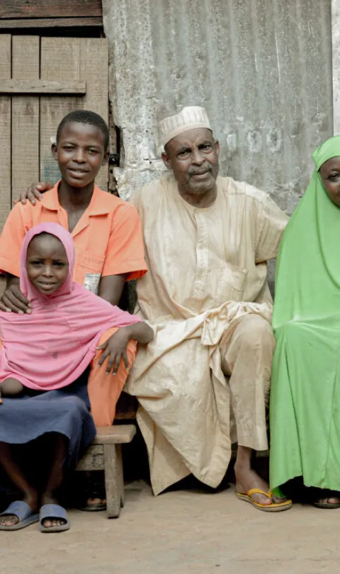 Baba and his family, Nkoteng, 2023