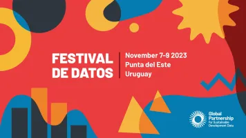 Graphic with text: Festival de Datos November 7-9, 2023 Punta del Este Uruguay